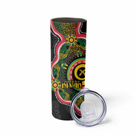 Vanuatu Personalised Skinny Tumbler Aboriginal Dot Paitnting - Polynesian Pride