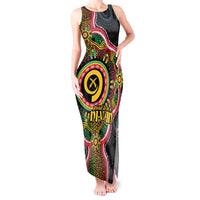 Vanuatu Personalised Tank Maxi Dress Aboriginal Dot Paitnting - Polynesian Pride