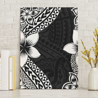 Lotu Tamaiti White Sunday Canvas Wall Art Pacific Plumeria Flowers - Black Version LT9 Without Frame Black - Polynesian Pride