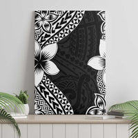 Lotu Tamaiti White Sunday Canvas Wall Art Pacific Plumeria Flowers - Black Version LT9 - Polynesian Pride