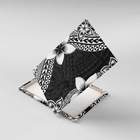 Lotu Tamaiti White Sunday Canvas Wall Art Pacific Plumeria Flowers - Black Version LT9 With Frame Black - Polynesian Pride