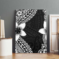 Lotu Tamaiti White Sunday Canvas Wall Art Pacific Plumeria Flowers - Black Version LT9 - Polynesian Pride