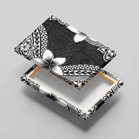 Lotu Tamaiti White Sunday Canvas Wall Art Pacific Plumeria Flowers - Black Version LT9 - Polynesian Pride