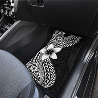 Lotu Tamaiti White Sunday Car Mats Pacific Plumeria Flowers - Black Version LT9 - Polynesian Pride