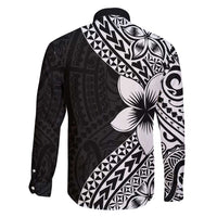 Lotu Tamaiti White Sunday Family Matching Mermaid Dress and Hawaiian Shirt Pacific Plumeria Flowers - Black Version LT9 - Polynesian Pride