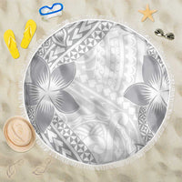 Lotu Tamaiti White Sunday Beach Blanket Pacific Plumeria Flowers - White Version LT9 One Size 150cm White - Polynesian Pride