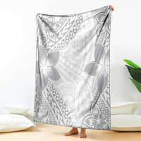 Lotu Tamaiti White Sunday Blanket Pacific Plumeria Flowers - White Version LT9 - Polynesian Pride