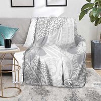 Lotu Tamaiti White Sunday Blanket Pacific Plumeria Flowers - White Version LT9 - Polynesian Pride