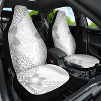 Lotu Tamaiti White Sunday Car Seat Cover Pacific Plumeria Flowers - White Version