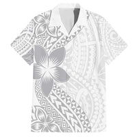 Lotu Tamaiti White Sunday Family Matching Summer Maxi Dress and Hawaiian Shirt Pacific Plumeria Flowers - White Version LT9 Dad's Shirt - Short Sleeve White - Polynesian Pride