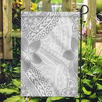 Lotu Tamaiti White Sunday Garden Flag Pacific Plumeria Flowers - White Version LT9 Garden Flag White - Polynesian Pride