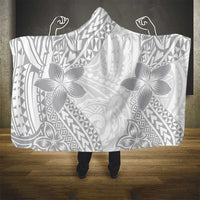 Lotu Tamaiti White Sunday Hooded Blanket Pacific Plumeria Flowers - White Version LT9 - Polynesian Pride