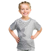 Lotu Tamaiti White Sunday Kid T Shirt Pacific Plumeria Flowers - White Version