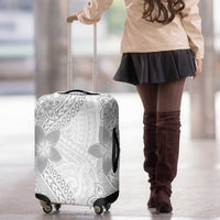Lotu Tamaiti White Sunday Luggage Cover Pacific Plumeria Flowers - White Version