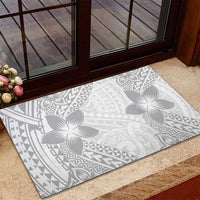 Lotu Tamaiti White Sunday Rubber Doormat Pacific Plumeria Flowers - White Version LT9 - Polynesian Pride