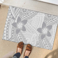 Lotu Tamaiti White Sunday Rubber Doormat Pacific Plumeria Flowers - White Version LT9 - Polynesian Pride