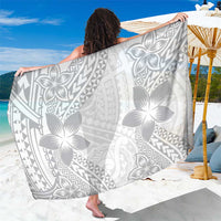 Lotu Tamaiti White Sunday Sarong Pacific Plumeria Flowers - White Version