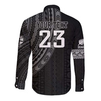 Custom Fiji New Zealand Rugby Long Sleeve Button Shirt Make History Together LT9 - Polynesian Pride