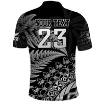Custom Fiji New Zealand Rugby Polo Shirt Cibi Dance with Black Fern