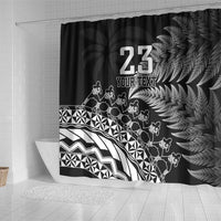 Custom Fiji New Zealand Rugby Shower Curtain Cibi Dance with Black Fern