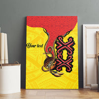 Personalised Papua New Guinea Oro Necklace Canvas Wall Art Gold Melanesia Traditional Pattern