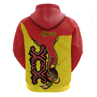 Personalised Papua New Guinea Oro Necklace Hoodie Gold Melanesia Traditional Pattern