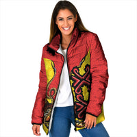 Personalised Papua New Guinea Oro Necklace Padded Jacket Gold Melanesia Traditional Pattern LT9 Women Gold - Polynesian Pride