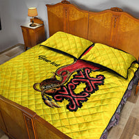 Personalised Papua New Guinea Oro Necklace Quilt Bed Set Gold Melanesia Traditional Pattern