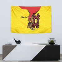 Personalised Papua New Guinea Oro Necklace Tapestry Gold Melanesia Traditional Pattern