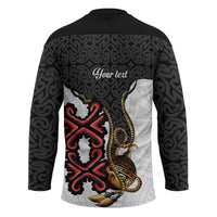 Personalised Papua New Guinea Oro Necklace Hockey Jersey Black Melanesia Traditional Pattern LT9 - Polynesian Pride