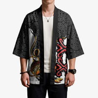 Personalised Papua New Guinea Oro Necklace Kimono Black Melanesia Traditional Pattern