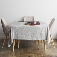 Personalised Papua New Guinea Oro Necklace Tablecloth Black Melanesia Traditional Pattern