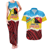 Personalised Torba PNG Forever Couples Matching Tank Maxi Dress and Hawaiian Shirt Polynesian Sand Art - Polynesian Pride