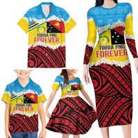Personalised Torba PNG Forever Family Matching Long Sleeve Bodycon Dress and Hawaiian Shirt Polynesian Sand Art - Polynesian Pride
