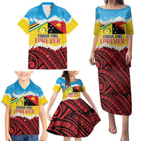 Personalised Torba PNG Forever Family Matching Puletasi and Hawaiian Shirt Polynesian Sand Art - Polynesian Pride