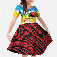 Personalised Torba PNG Forever Family Matching Short Sleeve Bodycon Dress and Hawaiian Shirt Polynesian Sand Art - Polynesian Pride
