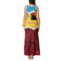 Personalised Torba PNG Forever Tank Maxi Dress Polynesian Sand Art - Polynesian Pride