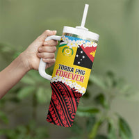 Personalised Torba PNG Forever Tumbler With Handle Polynesian Sand Art - Polynesian Pride