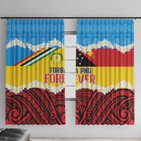 Torba PNG Forever Window Curtain Polynesian Sand Art LT9 With Hooks Green - Polynesian Pride