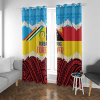 Torba PNG Forever Window Curtain Polynesian Sand Art LT9 With Grommets Green - Polynesian Pride