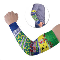 Personalised Malampa Fiji Forever Arm Sleeves Tagimoucia Polynesian Sand Drawing LT9 Set of 2 Yellow - Polynesian Pride