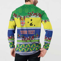 Personalised Malampa Fiji Forever Button Sweatshirt Tagimoucia Polynesian Sand Drawing - Polynesian Pride