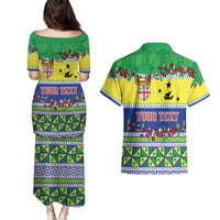 Personalised Malampa Fiji Forever Couples Matching Puletasi and Hawaiian Shirt Tagimoucia Polynesian Sand Drawing - Polynesian Pride