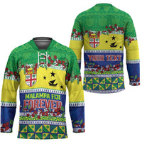 Personalised Malampa Fiji Forever Hockey Jersey Tagimoucia Polynesian Sand Drawing - Polynesian Pride