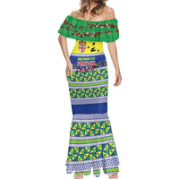 Personalised Malampa Fiji Forever Mermaid Dress Tagimoucia Polynesian Sand Drawing - Polynesian Pride