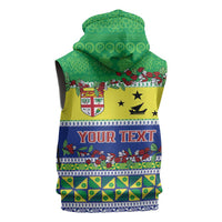 Personalised Malampa Fiji Forever Sleeveless Zip Hoodie Tagimoucia Polynesian Sand Drawing - Polynesian Pride