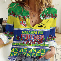 Personalised Malampa Fiji Forever Women Casual Shirt Tagimoucia Polynesian Sand Drawing - Polynesian Pride
