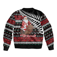 New Zealand Kiwi Santa Christmas Bomber Jacket He Wairua Kirihimete - Polynesian Pride