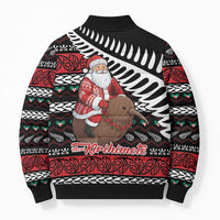 New Zealand Kiwi Santa Christmas Bomber Puffer Jacket He Wairua Kirihimete - Polynesian Pride