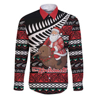 New Zealand Kiwi Santa Christmas Family Matching Short Sleeve Bodycon Dress and Hawaiian Shirt He Wairua Kirihimete - Polynesian Pride